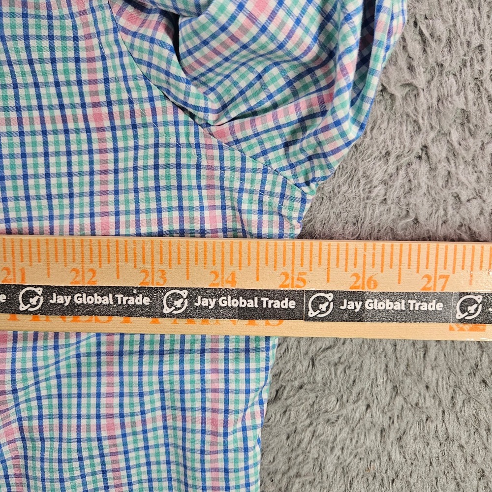 Vineyard Vines Slim Fit Whale Shirt Mens XL Pink Blue Green Plaid Button Down - Picture 7 of 9